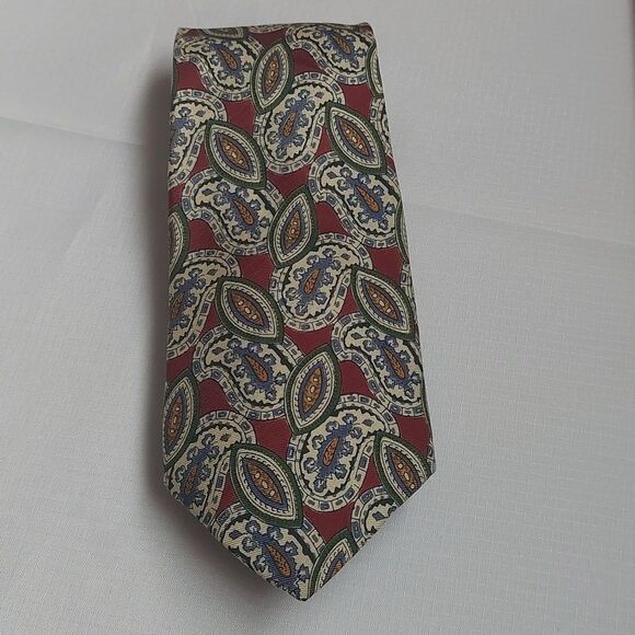 Vintage Other - Vintage Meeting Street Multicolor Paisley Print Silk Necktie Men's Tie